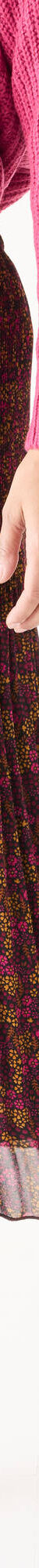 Jupe imprimée mi-longue, voile plissé (noir / framboise) Jupe imprimée mi-longue, voile plissé (noir / framboise)